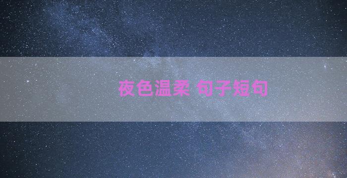 夜色温柔 句子短句